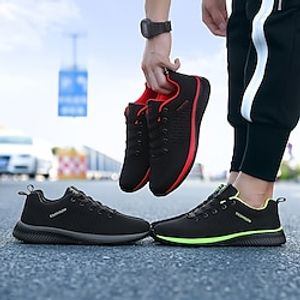 Men's Women's Sneakers Running Shoes Cushioning Breathable Light Soft Running Jogging Road Running Tulle Summer Spring Fall Black Black Red Black Green Black Golden Lightinthebox