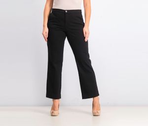 Womens Petite Plain Pants  Deep Black