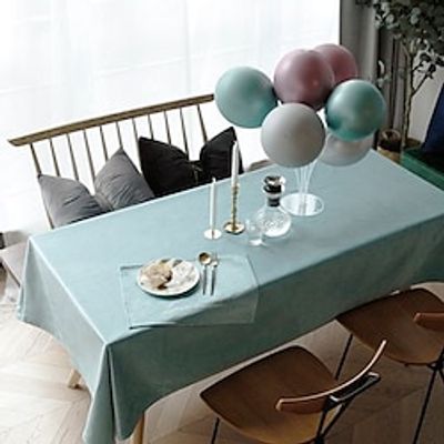 Solid Velvet Tablecloth Wedding Light Luxury Nordic Style Dining Tablecloth Household Coffee Table Round Table Dustproof Table Mat Lightinthebox