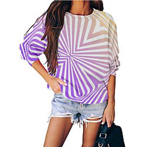 Women's Sweatshirt Pullover Gradient Geometric Print Daily Sports 3D Print Active Streetwear Hoodies Sweatshirts  Purple miniinthebox