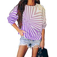 Women's Sweatshirt Pullover Gradient Geometric Print Daily Sports 3D Print Active Streetwear Hoodies Sweatshirts  Purple miniinthebox - thumbnail