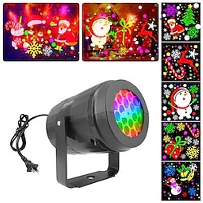 1pc Snowflake Christmas Laser Projector Light 16 Different Slides Waterproof Projection Light Rotating Christmas Pattern LED Stage Lights Outdoor Holiday Lighting Christmas Decoration miniinthebox