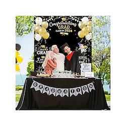 1pc Class of 2024 Graduation Photography Backdrop with Congrats Sign - Large Size Graduation Party Decorations and Photo Props Lightinthebox