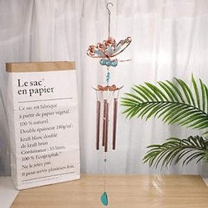 1pc Butterfly Metal Painted Wind Chime Outdoor Handicraft Glow In The Night Hanging Ornament For Window Balcony Garden Decor, 84x15cm/33''x5.9'' miniinthebox