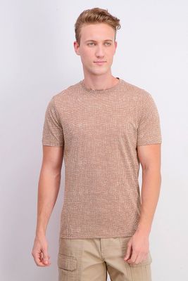 Mens Basic Microprint T-Shirt Arrid/Beige Stone Mens Basic Microprint T-Shirt Arrid/Beige Stone