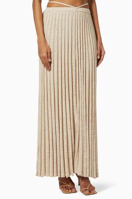 Pleated Knit Tie Skirt Pleated Knit Tie Skirt
