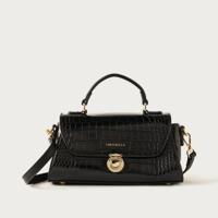 Chrisbella Animal Textured Satchel Bag with Detachable Strap