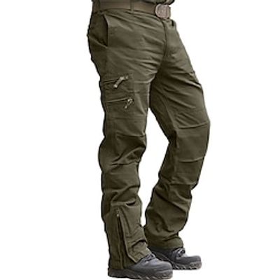 Men's Cargo Pants Cargo Trousers Tactical Pants Multi Pocket Straight Leg Plain Comfort Breathable Casual Daily Holiday Sports Fashion Black Army Green Lightinthebox