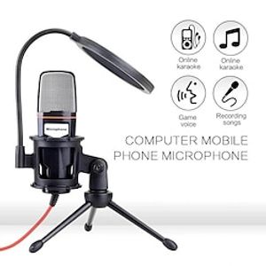 Professional Studio Microphone Wired Condenser Karaoke Mic Computer Microphones Shock Mount3.5mm Cable For PC For Media miniinthebox