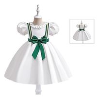 Kids Girls' Party Dress Solid Color Sleeveless Performance Birthday Tie Knot Princess Sweet Polyester Cotton Blend Knee-length Party Dress Summer Spring Fall 3-8 Years Multicolor Lightinthebox - thumbnail
