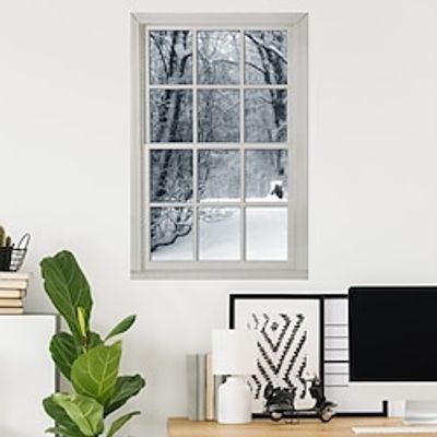 Landscape Wall Art Canvas Fresh Country Snow Window with a View Poster Prints and Posters Landscape Pictures Decorative Fabric Painting For Living Room Pictures No Frame miniinthebox