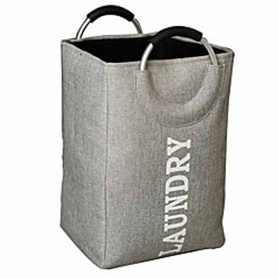 Large Collapsible Laundry Hamper Bag with Handles, 13 x 13 x 20 Inches Foldable Clothes Basket for Washing Storage miniinthebox
