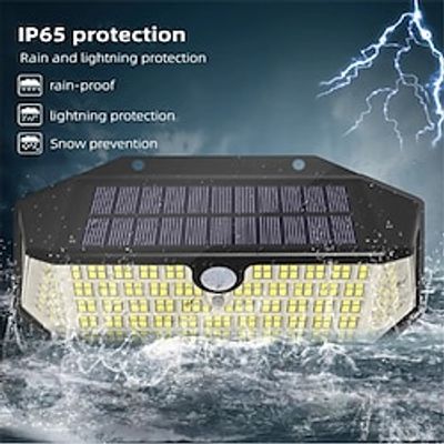 5-Sided Illuminated Outdoor Lighting 266LED with Motion Sensor Solar Panel Waterproof Light 3-Mode Lighting Safety for Garden Walls Suitable for Garden Courtyard Garage Companies 1PC Lightinthebox