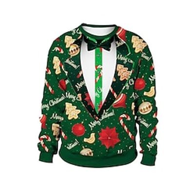 Christmas Ugly Christmas Sweater  Sweatshirt Hoodie Print Front Pocket Graphic Funny Hoodie For Men's Women's Unisex Adults' 3D Print 100% Polyester Party Lightinthebox