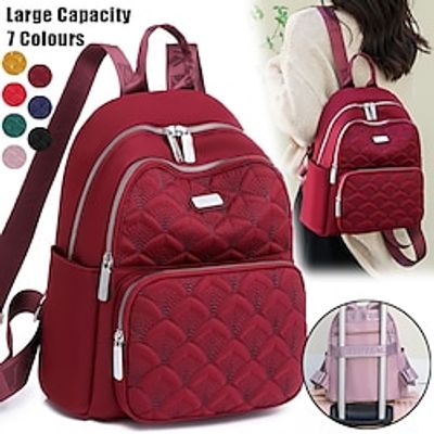Women's Backpack School Bag Bookbag Mini Backpack Commuter Backpack School Outdoor Daily Solid Color Nylon Large Capacity Waterproof Lightweight Embroidery Zipper claret Sapphire Blue Taro purple Lightinthebox Women's Backpack School Bag Bookbag Mini Backpack Commuter Backpack School Outdoor Daily Solid Color Nylon Large Capacity Waterproof Lightweight Embroidery Zipper claret Sapphire Blue Taro purple Lightinthebox