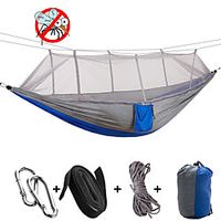 Camping Hammock with Mosquito Net Double Hammock Outdoor Anti-Mosquito Ultra Light (UL) Moistureproof Well-ventilated Rectangular Parachute Nylon with Carabiners and Tree Straps for 2 person Camping miniinthebox - thumbnail