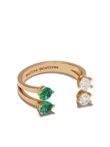 Delfina Delettrez 18kt rose gold Domino Dots peridot and diamond ring - RG