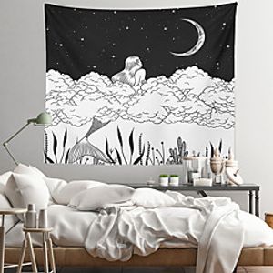 Cloud Moon Mermaid Wall Tapestry Art Decor Blanket Curtain Hanging Home Bedroom Living Room Decoration Polyester Lightinthebox