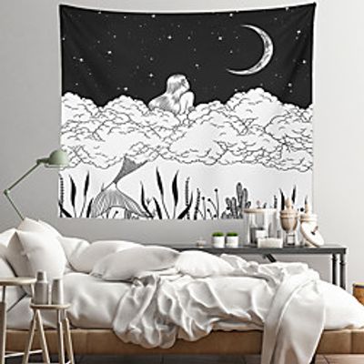 Cloud Moon Mermaid Wall Tapestry Art Decor Blanket Curtain Hanging Home Bedroom Living Room Decoration Polyester Lightinthebox