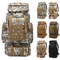 80L Tactical Backpack Waterproof Molle Camo Military Army Hiking Camping Backpack Travel Rucksack Outdoor Sports Climbing Bag Lightinthebox - thumbnail