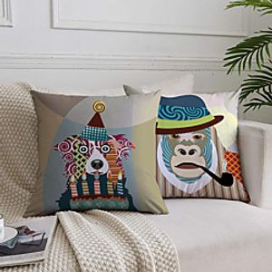 Double Side Cushion Cover 2PC Soft Decorative Square Throw Pillow Cover Cushion Case Pillowcase for Bedroom Livingroom Superior Quality Machine Washable Indoor Cushion for Sofa Couch Bed Chair miniinthebox
