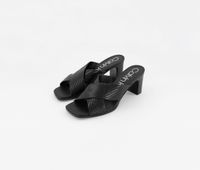 Womens Dylan Armatura Snake Embossed Sandals  Black - thumbnail