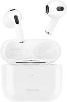 Promate True Wireless Earbuds, High Fidelity In-Ear Bluetooth v5.0 Earphones with Built-in Mic, 25H Playback Time, Touch Controls, Auto Pairing and Wireless Charging Case, FreePods-2 White