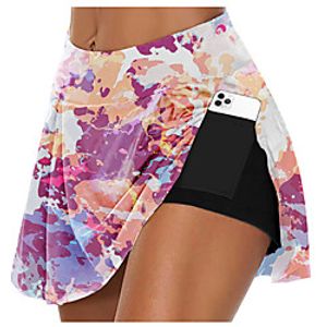 21Grams Women's High Waist Athletic Skort Running Skirt 2 in 1 Running Shorts with Built In Shorts Athletic Bottoms 2 in 1 Side Pockets Summer Fitness Gym Workout Running Training Exercise Quick Dry Lightinthebox