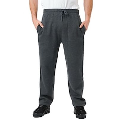 Men's Sweatpants Joggers Trousers Drawstring Elastic Waist Plain Comfort Breathable Outdoor Daily Going out 100% Cotton Fashion Casual Black Dark Blue Lightinthebox