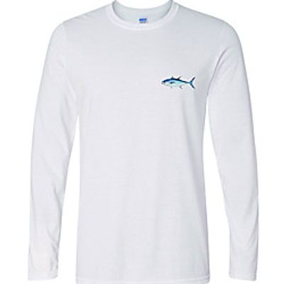 CAWANFLY Men's Fishing Shirt Outdoor Long Sleeve UPF50 Quick Dry Breathable Sweat wicking Top Autumn / Fall Spring Summer Athleisure Fishing Camping  Hiking White / Micro-elastic / Animal miniinthebox