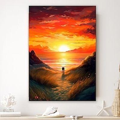 Landscape Wall Art Canvas Sunset Prints and Posters Pictures Decorative Fabric Painting For Living Room Pictures No Frame miniinthebox
