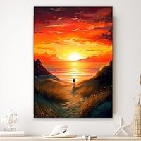 Landscape Wall Art Canvas Sunset Prints and Posters Pictures Decorative Fabric Painting For Living Room Pictures No Frame miniinthebox