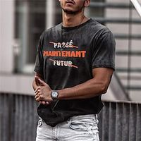 Men's Unisex T shirt Tee 3D Print Graphic Prints Letter Crew Neck Street Daily Print Short Sleeve Tops Designer Casual Vintage Big and Tall Gray / Summer / Summer miniinthebox - thumbnail