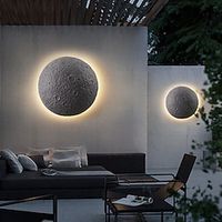 Modern Minimalist Moon LED Porch Lights White Round Wall Mounted Exterior Wall Lantern Anti-Rust Outside Sconces for Porch Patio Garage 110-240V miniinthebox - thumbnail