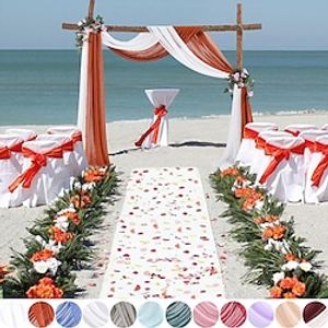 White Wedding Arch Drapes Chiffon Fabric Drapery Sheer Backdrop Curtains for Party Ceremony Arch Stage Decorations miniinthebox