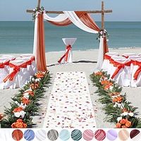 White Wedding Arch Drapes Chiffon Fabric Drapery Sheer Backdrop Curtains for Party Ceremony Arch Stage Decorations miniinthebox - thumbnail