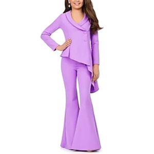 Jumpsuits Floor Length Flower Girl Dress Birthday Girls Cute Prom Dress Chiffon with Solid Color Elegant Fit 3-16 Years Lightinthebox