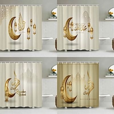 Bathroom Deco Shower Curtain with Hooks Bathroom Decor Waterproof Fabric Shower Curtain Set with12 Pack Plastic Hooks Lightinthebox