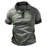 Men's Polo Shirt Golf Shirt Graphic Prints Turndown Army Green Outdoor Street Short Sleeves Button-Down Print Clothing Apparel Sports Fashion Streetwear Designer Lightinthebox - thumbnail