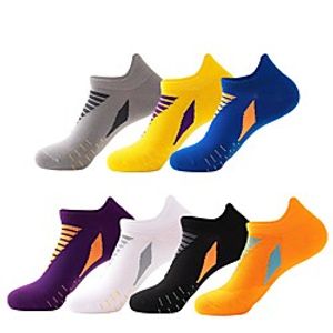 Men's Women's Hiking Socks 1 Pair Outdoor Soft Stretchy Sweat wicking Comfortable Socks Patchwork Chinlon White Black Purple for Hunting Fishing Climbing miniinthebox