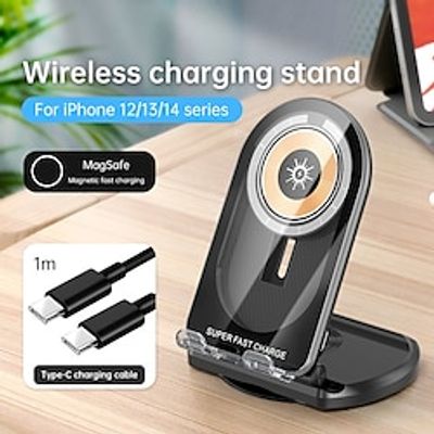 Wireless Charger 15W Fast Charge New Foldable Desktop Mobile Phone Stand Magnet Lightinthebox