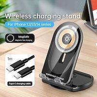 Wireless Charger 15W Fast Charge New Foldable Desktop Mobile Phone Stand Magnet Lightinthebox - thumbnail