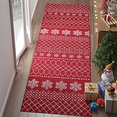 Christmas Xmas Red Runner Rug Kitchen Mat Non-Slip Oil Proof Rug Indoor Outdoor Mat Bedside Bedroom Decor Bathroom Mat Entrance Rug Door Mat miniinthebox Christmas Xmas Red Runner Rug Kitchen Mat Non-Slip Oil Proof Rug Indoor Outdoor Mat Bedside Bedroom Decor Bathroom Mat Entrance Rug Door Mat miniinthebox