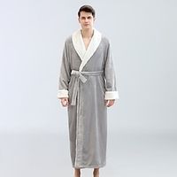 Adults' Bathrobe Pajamas Nightwear Solid Color Onesie Pajamas Pajamas Flannel Cosplay For Men's Women's Dailywear Animal Sleepwear Cartoon Lightinthebox - thumbnail