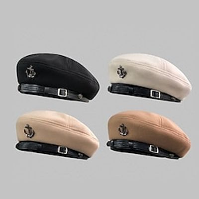 Hats Headwear Polyester Beret Hat Floppy Hat Casual Holiday Simple Classic With Bows Pure Color Headpiece Headwear Lightinthebox