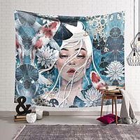 Fantasy Floral Woman Wall Tapestry Art Decor Blanket Curtain Hanging Home Bedroom Living Room Decoration Polyester miniinthebox - thumbnail