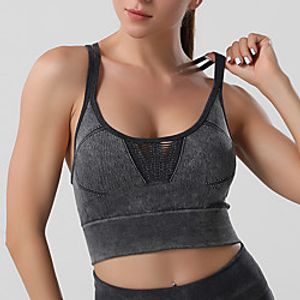 Women's Strap Sports Bra Medium Support Summer Cut Out Removable Pad Solid Color Pink Grey Nylon Yoga Gym Workout Running Bra Top Sport Activewear Breathable Quick Dry Comfortable Stretchy Slim Lightinthebox