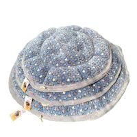 Coco Kind Navy Star Washable Pumpkin Fur Bed With Heart Shape Toy For Dogs & Cats - Size 2