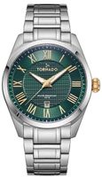Tornado Men's Analog Green With Gold Highlights Dial Watch - T8007-SBSHG
