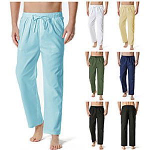 Men's Sporty Casual / Sporty Streetwear Quick Dry Breathable Soft Daily Sports Pants Chinos Trousers Pants Solid Color Full Length Drawstring Elastic Waist ArmyGreen Khaki White Black Navy Blue miniinthebox